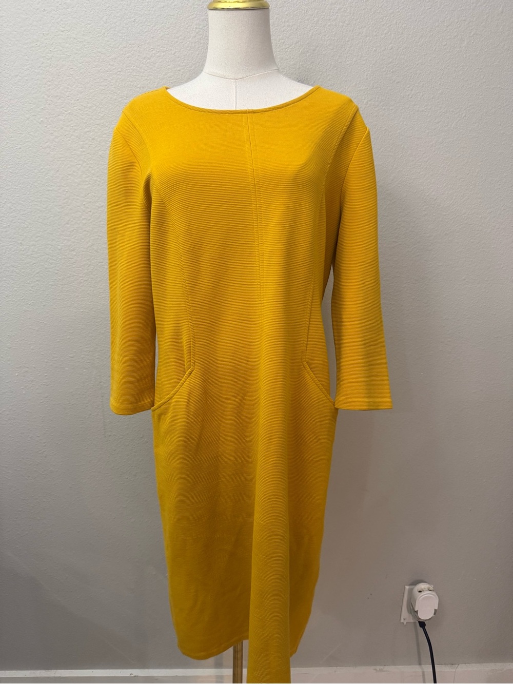 Boden Jasmine Ottoman Dress, Saffron 10L - Picture 8 of 11